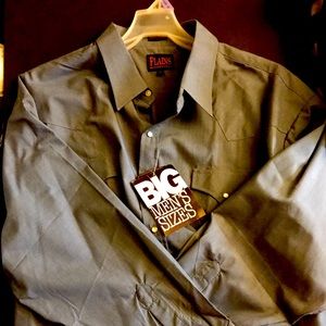 Solid Chambray Western Shirt Brand New